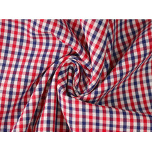 Rouge/marine contrôles sergé Polyester tissu de coton 40 60 pour chemises